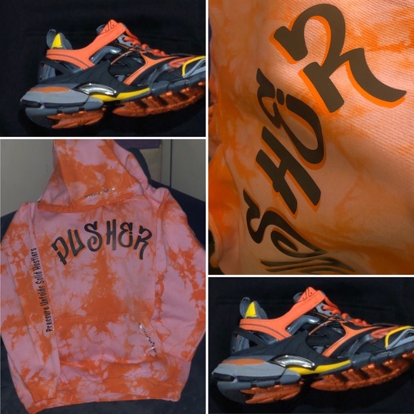 PUSHerTee Hoodies AirBending College Crew Tyedyed - Picture 1 of 8